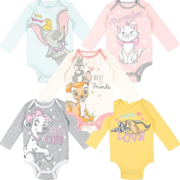 7 Long Sleeve Disney Onesies (Girls 12 months) - Picture 5 of 6
